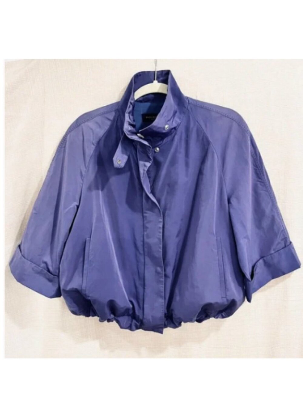 Piazza Sempione Cropped Bomber Jacket High Collar Utility Made in Italy IT 46